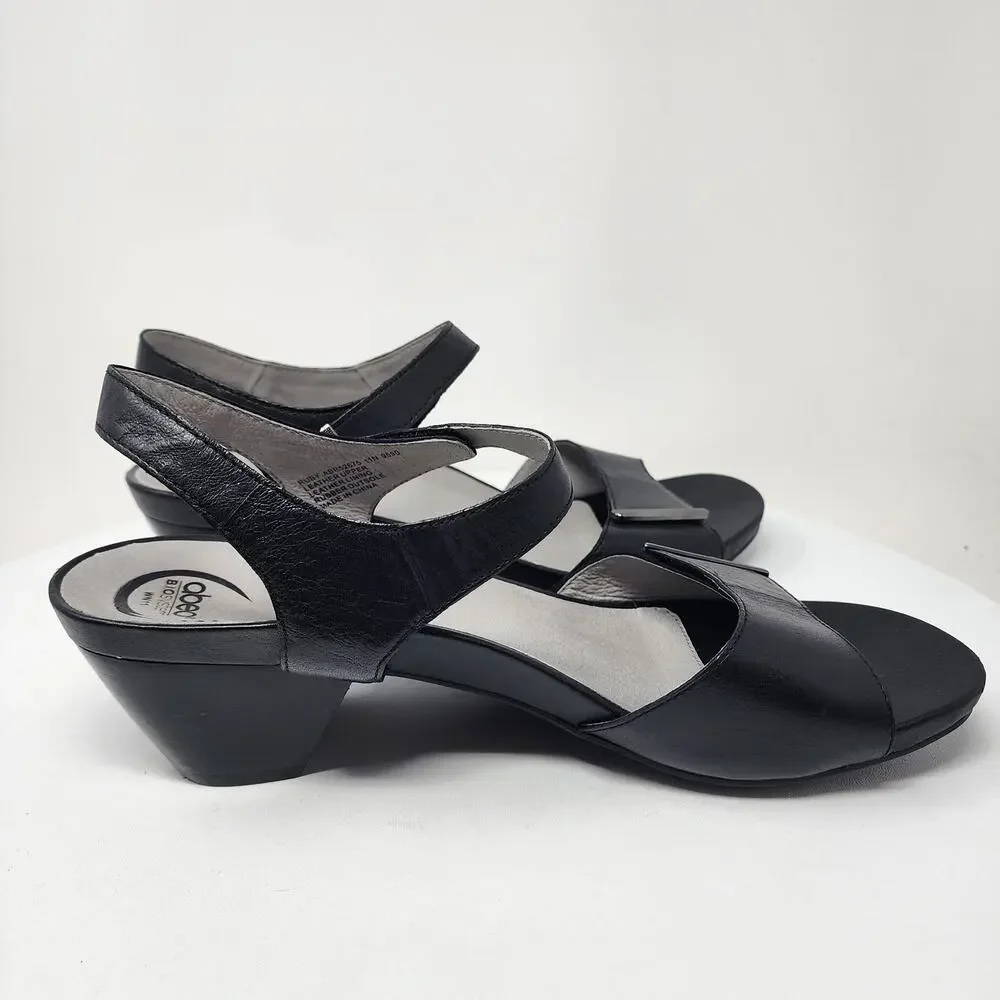 ABEO B.I.O. System Ruby Sandal 11 Narrow Black Leather Block Heel Comfort Shoes